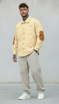 CAMICIA OVERJACKET CON DETTAGLI A CONTRASTO - BERNA - ART. 2522738 - COL. BEIGE