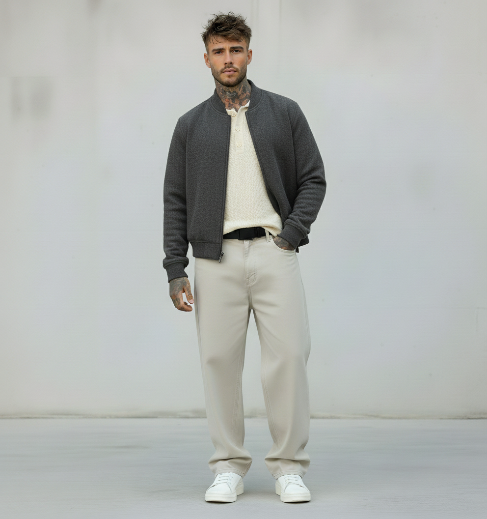 GIUBBINO BOMBER IN PANNO CON FODERA TEDDY - BERNA - ART. 25209430 - COL. GRIGIO SCURO