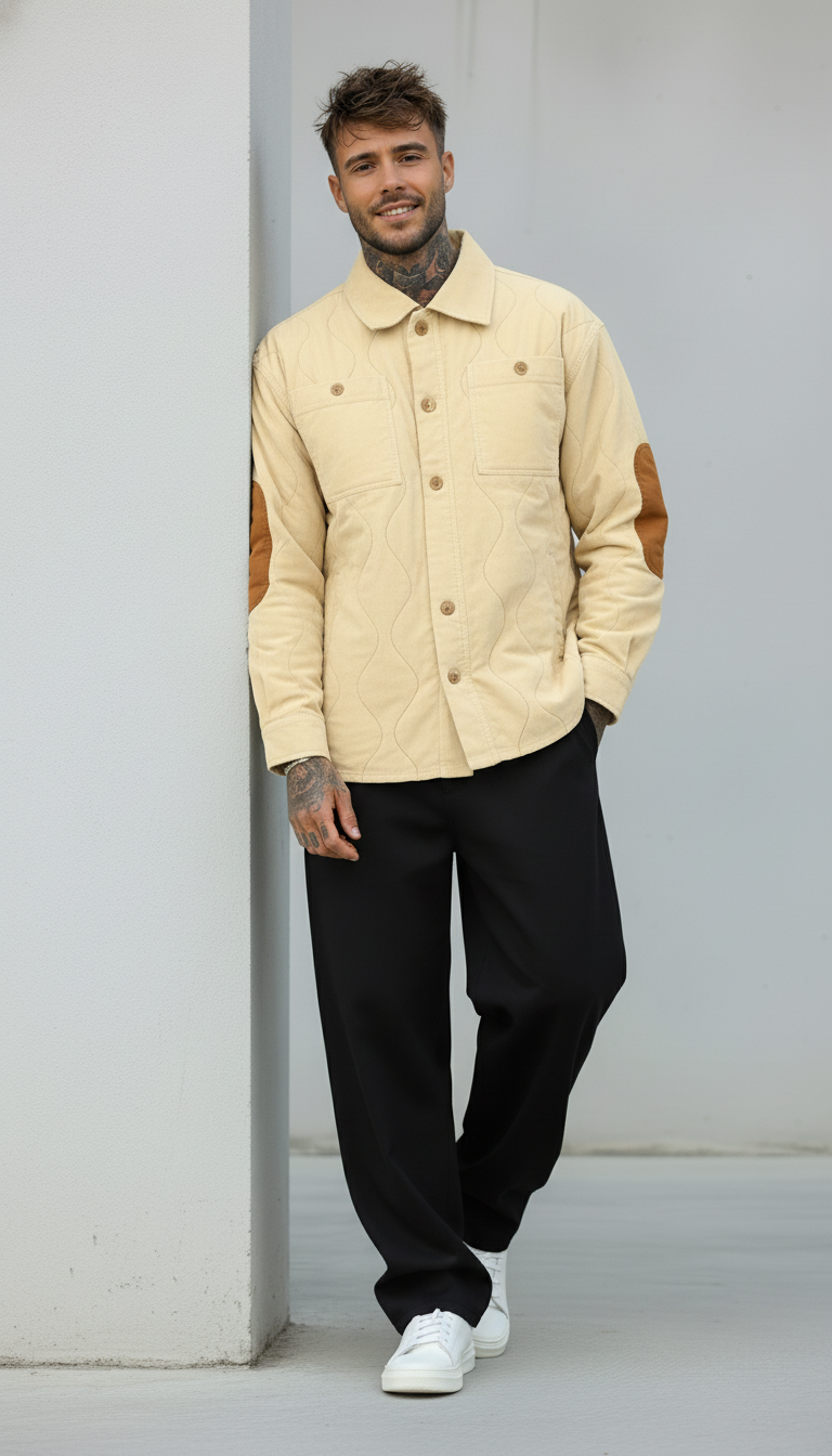 CAMICIA OVERJACKET CON DETTAGLI A CONTRASTO - BERNA - ART. 2522738 - COL. BEIGE