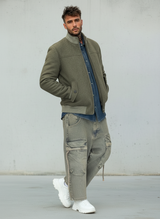GIUBBINO BOMBER IN PANNO CON FODERA TEDDY - BERNA - ART. 25209430 - COL. GRIGIO SCURO