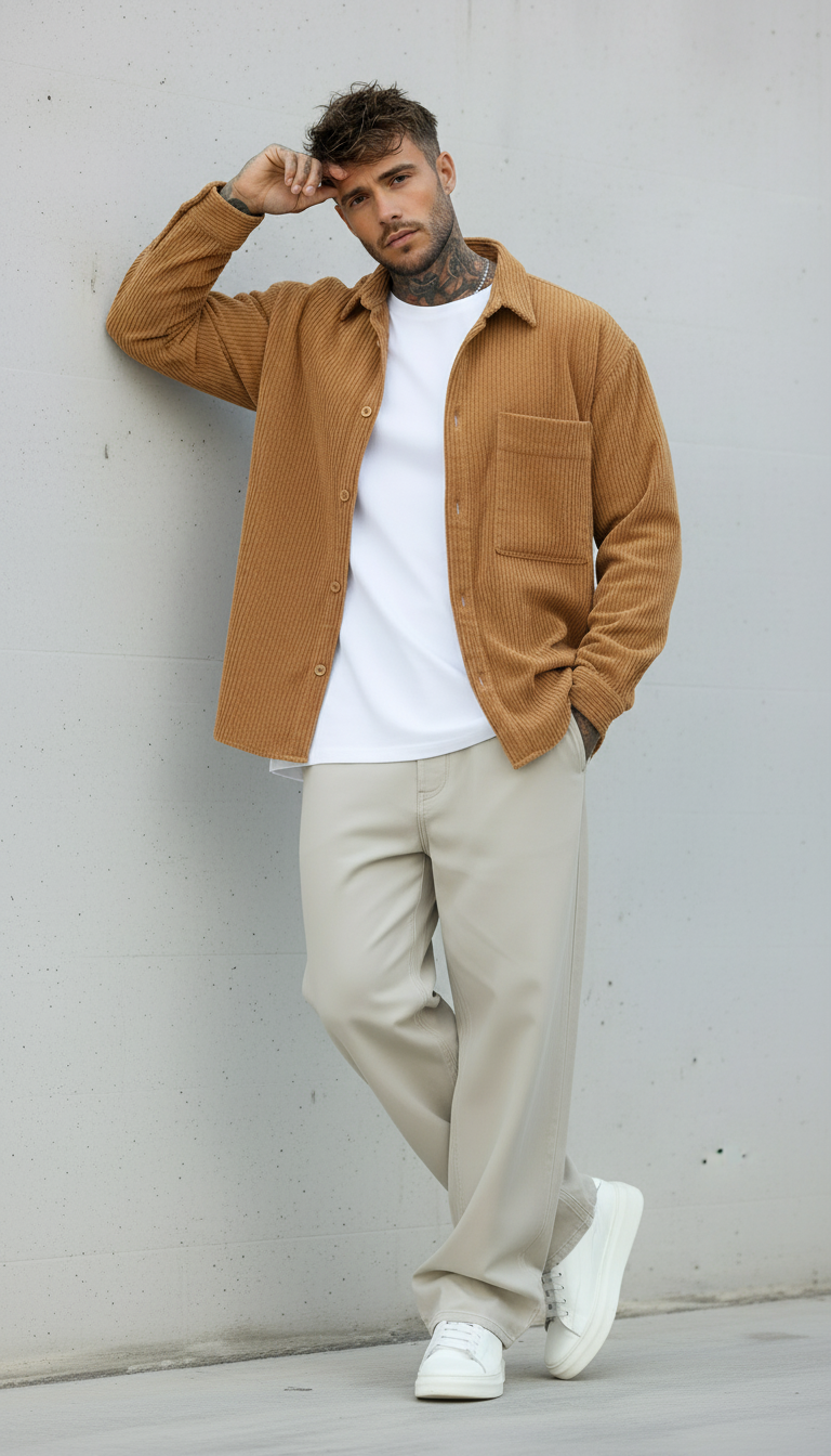 CAMICIA VELLUTO A COSTINE - NEW JOB BRAND - ART. CAM STONDO - COL. MARRONE