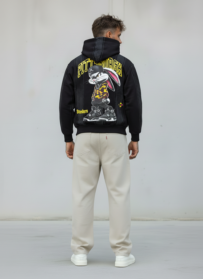 FELPA CON CAPPUCCIO PIITTSBURGH - B.U. - ART. W25 / H - 33