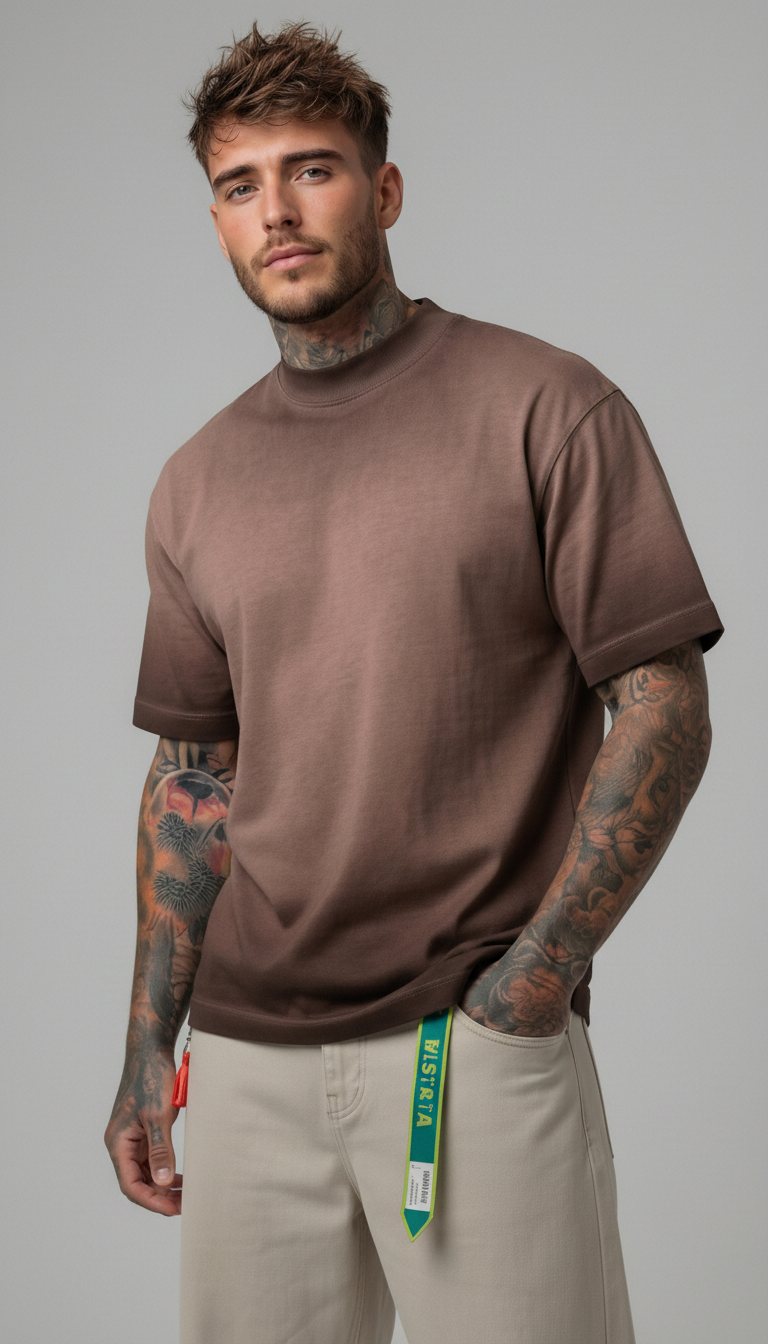 T-SHIRT UOMO  BOXY FIT EFFETTO SFUMATO PIU' COLORI  - BERNA - ART. 261241