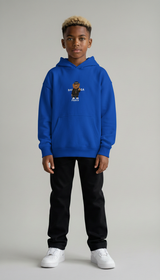 FELPA OVER BAMBINO CON CAPPUCCIO BOXY FIT OVER -  ORSO  PIU' COLORI - HAMEN