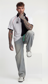 POLO MANICA CORTA AUTHENTIC SOLIN  - KAPPA - ART. 331Z4NW- COL . BLACK -WHITE - RED