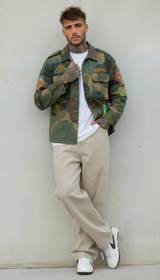 GIUBBINO OVERSHIRT UOMO BERNA CAMOU  RICAMI AZTECHI - ART. 26128430