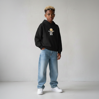 FELPA OVER BAMBINO CON CAPPUCCIO BOXY FIT OVER -  ORSO  PIU' COLORI - HAMEN