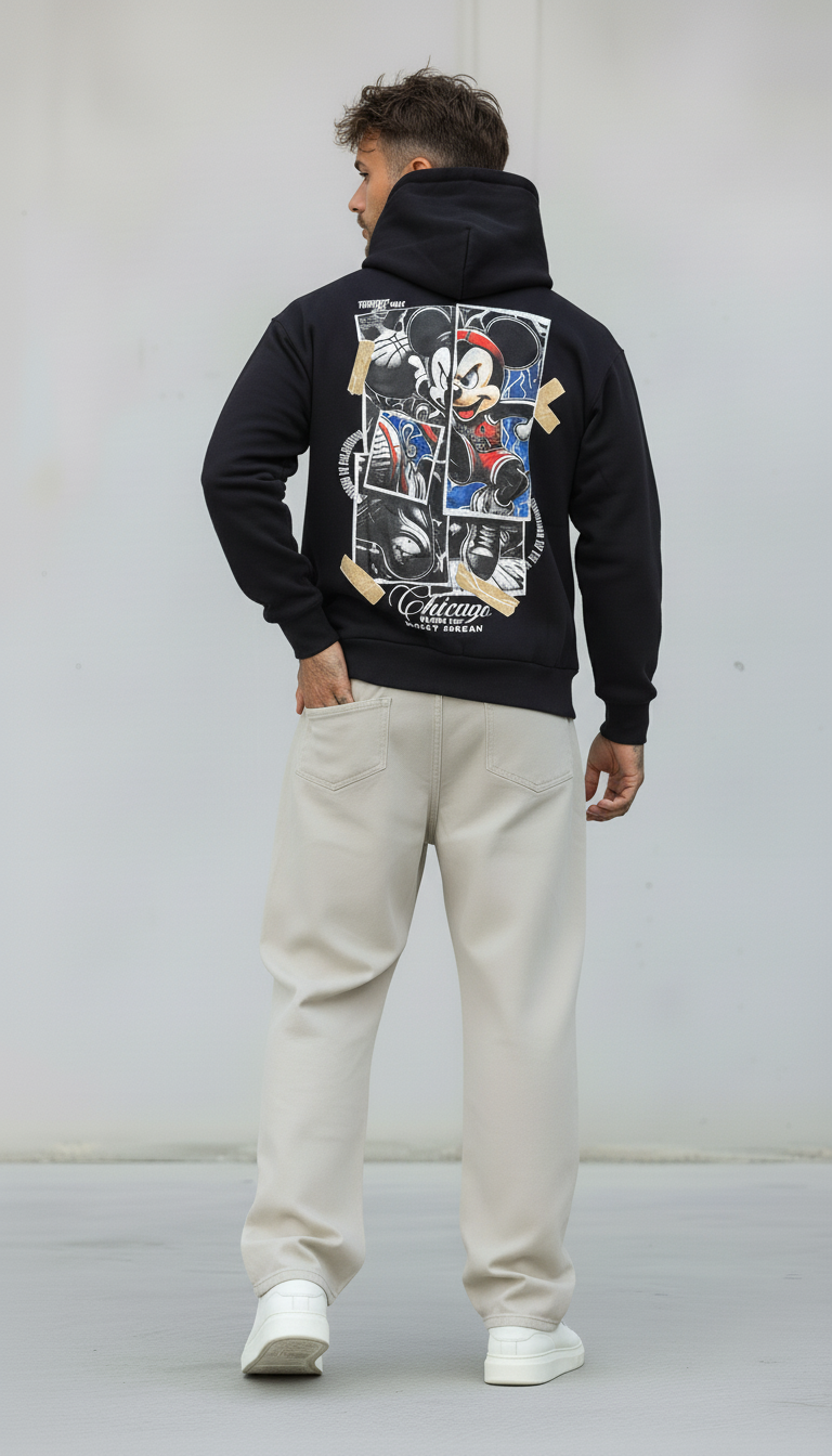 FELPA CON CAPPUCCIO MOUSE    - B.U. - ART. W 25 / H 47