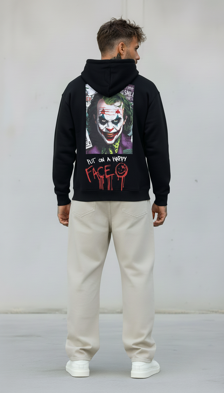 FELPA CON CAPPUCCIO JOKER - E. - ART. PUT ON A HAPPY FACE