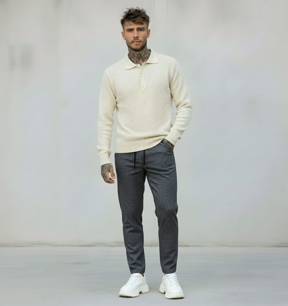 PANTALONE CROPPED CON COULISSE  - BERNA - *ART. 23317014 - COL. GRIGIO