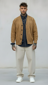 CARDIGAN - BERNA-  ART. 246040608 - COL. CARAMEL / VERDE