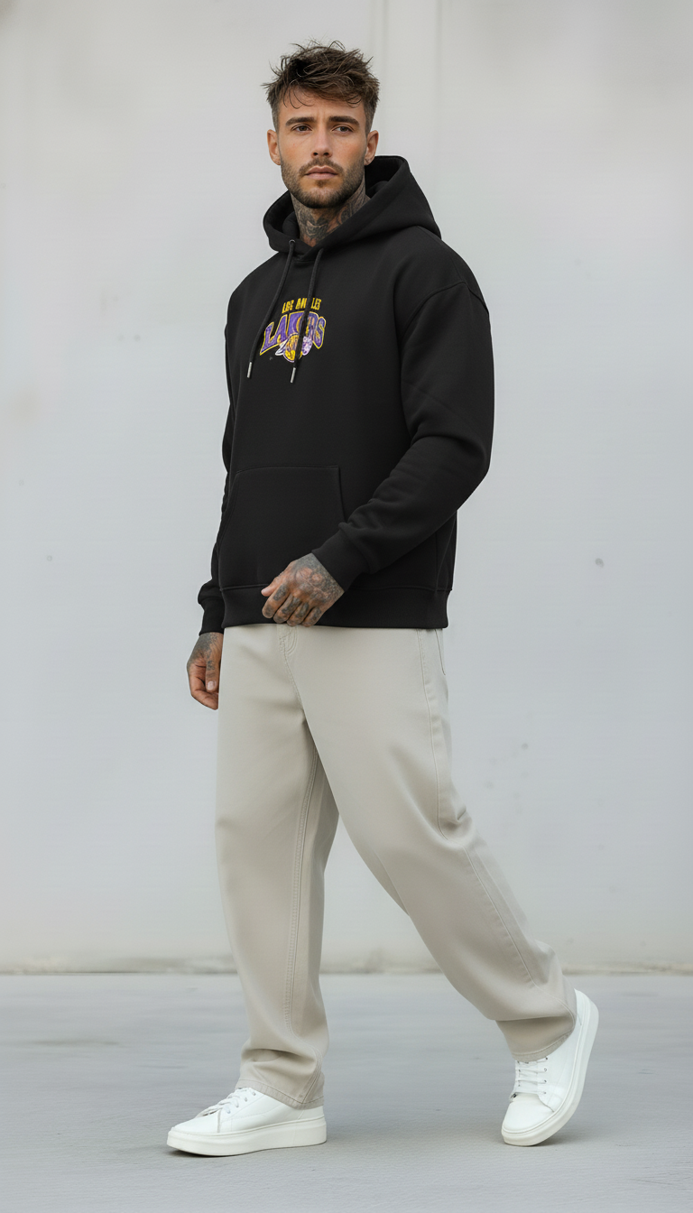 FELPA CON CAPPUCCIO LAKERS   - B.U. - ART. W25 / H 54