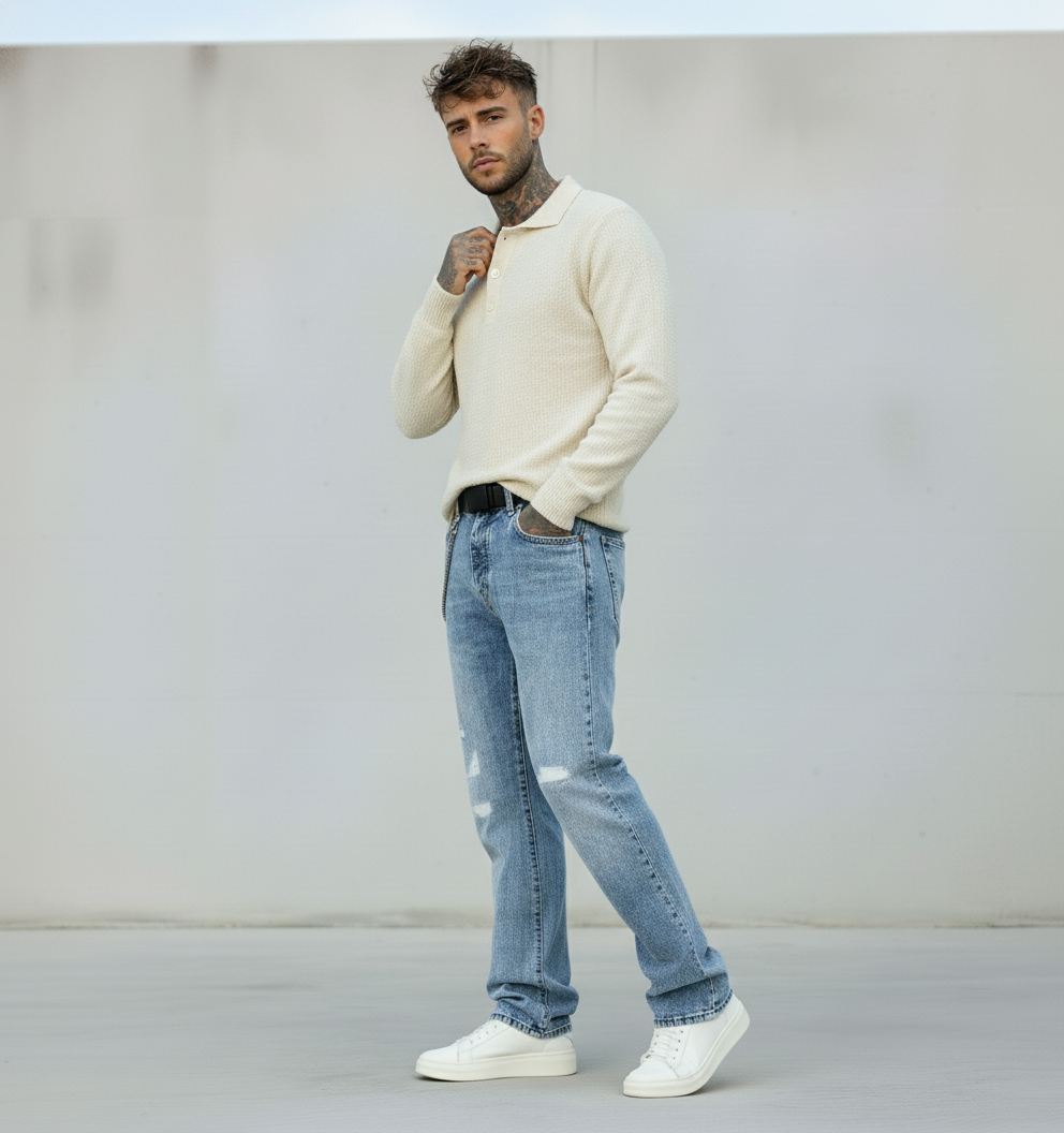 JEANS LAV. STONE CON ROTTURE - BERNA - *ART. 23322730 - COL. DENIM