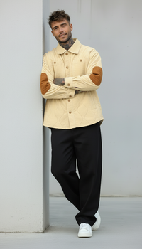 CAMICIA OVERJACKET CON DETTAGLI A CONTRASTO - BERNA - ART. 2522738 - COL. BEIGE