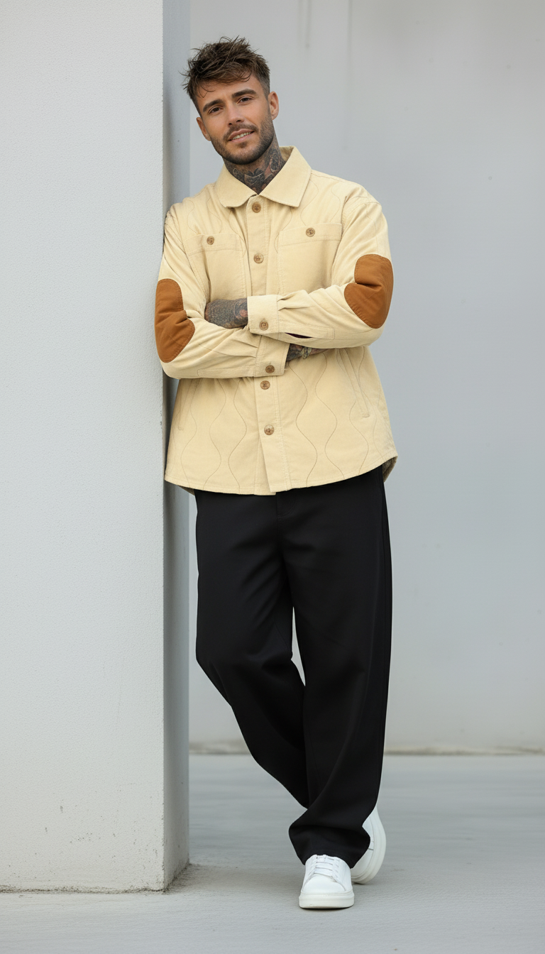 CAMICIA OVERJACKET CON DETTAGLI A CONTRASTO - BERNA - ART. 2522738 - COL. BEIGE