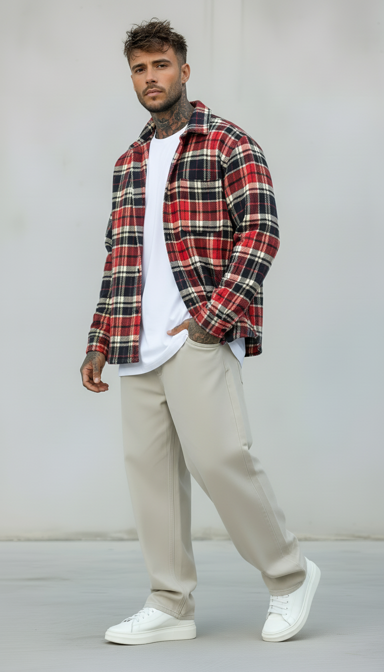 CAMICIA QUADRI FLANELLA - NEW JOB BRAND - ART. CAM STONDO - COL. ROSSO / BLU