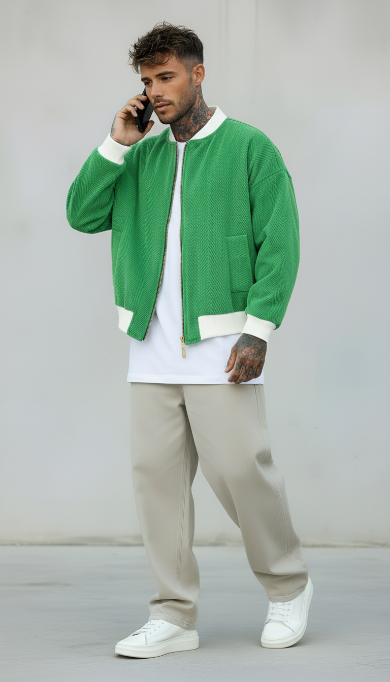 GIUBBINO BOMBER - NEW JOB BRAND - ART. GB20 DROMEDARIO - COL. VERDE