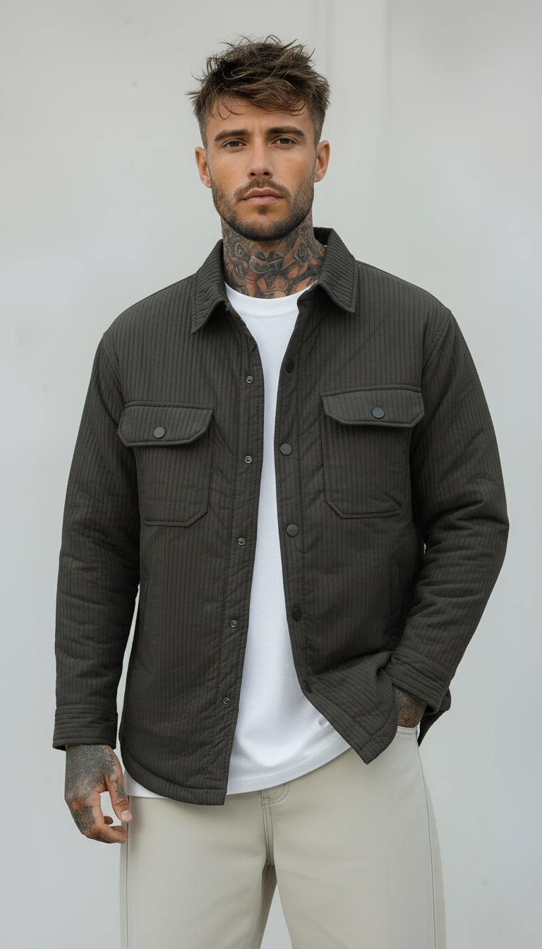 GIUBBINO EFFETTO A COSTE  - HAMEN - ART. LPGA7510 - COL. NERO