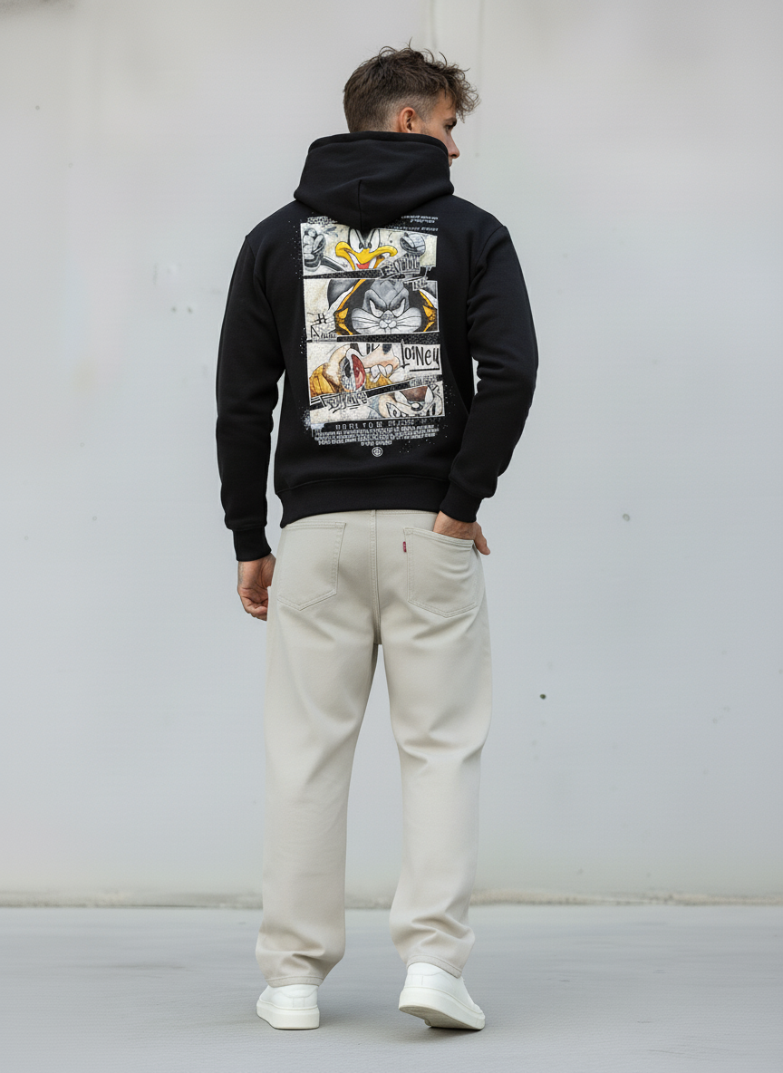 FELPA CON CAPPUCCIO LOONEY TUNES - B.U. - ART. W25 / H-20