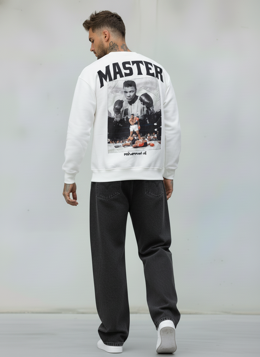 FELPA GIROCOLLO MUHAMMAD ALI - E. - ART. MASTER - COL. BIANCO