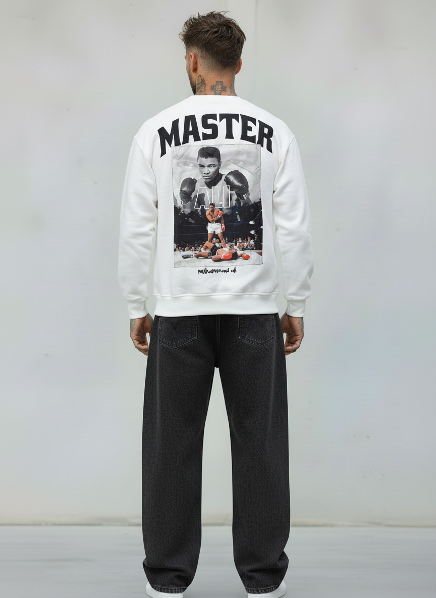 FELPA GIROCOLLO MUHAMMAD ALI - E. - ART. MASTER - COL. BIANCO