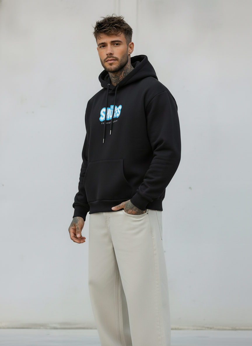 FELPA CON CAPPUCCIO SMURFS PUFFI   - B.U. - ART. W 25 / H 56