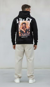 FELPA CON CAPPUCCIO ONE PIECE - E. - ART. LUFFY WANTED - COL. NERO