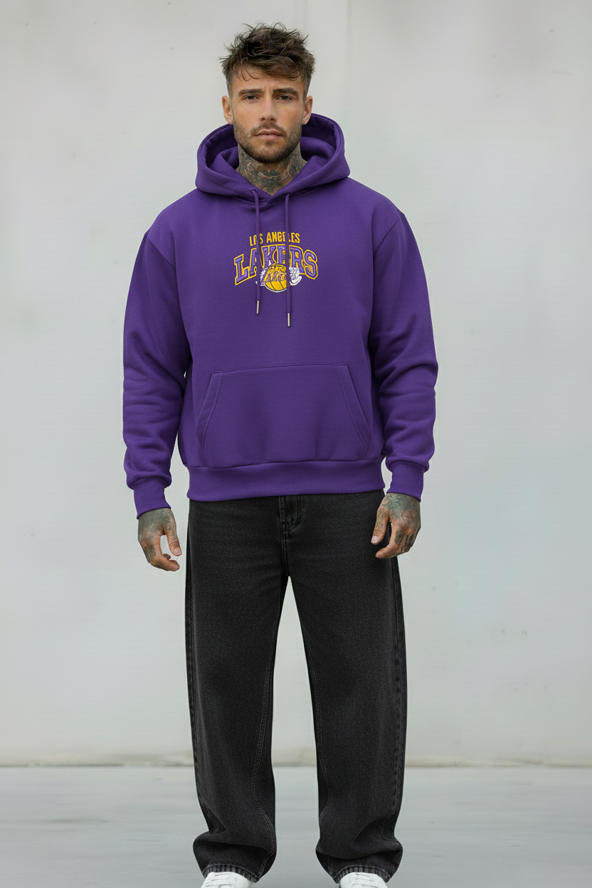 FELPA CON CAPPUCCIO LAKERS   - B.U. - ART. W25 / H 54