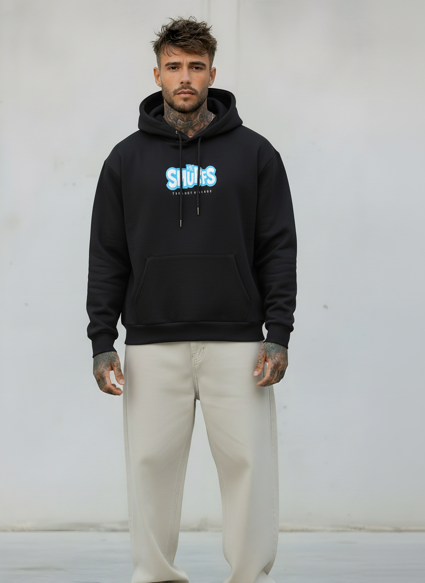 FELPA CON CAPPUCCIO SMURFS PUFFI   - B.U. - ART. W 25 / H 56