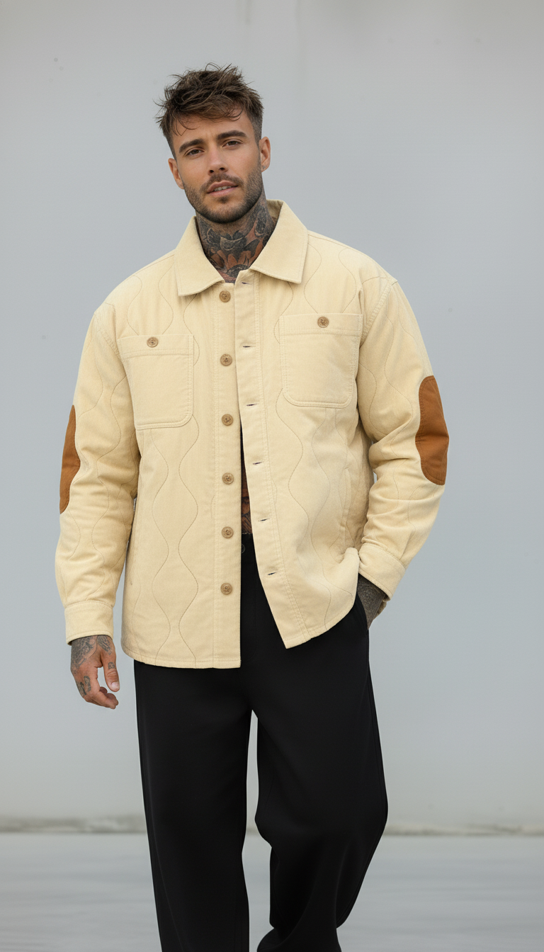 CAMICIA OVERJACKET CON DETTAGLI A CONTRASTO - BERNA - ART. 2522738 - COL. BEIGE