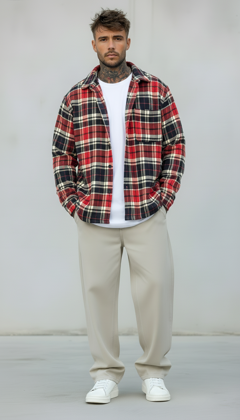 CAMICIA QUADRI FLANELLA - NEW JOB BRAND - ART. CAM STONDO - COL. ROSSO / BLU