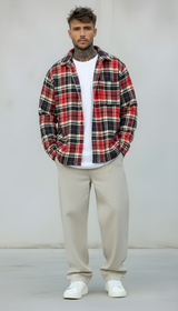 CAMICIA QUADRI FLANELLA - NEW JOB BRAND - ART. CAM STONDO - COL. ROSSO / BLU