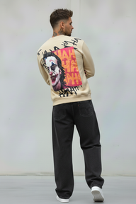 FELPA GIROCOLLO JOKER - E. - ART. WHY SO SERIOUS - COL. BEIGE