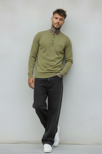 SERAFINO BOTTONI CON TASCHINO MAGLIA - BERNA - *ART. 230111200 - COL. VERDE OLIVA