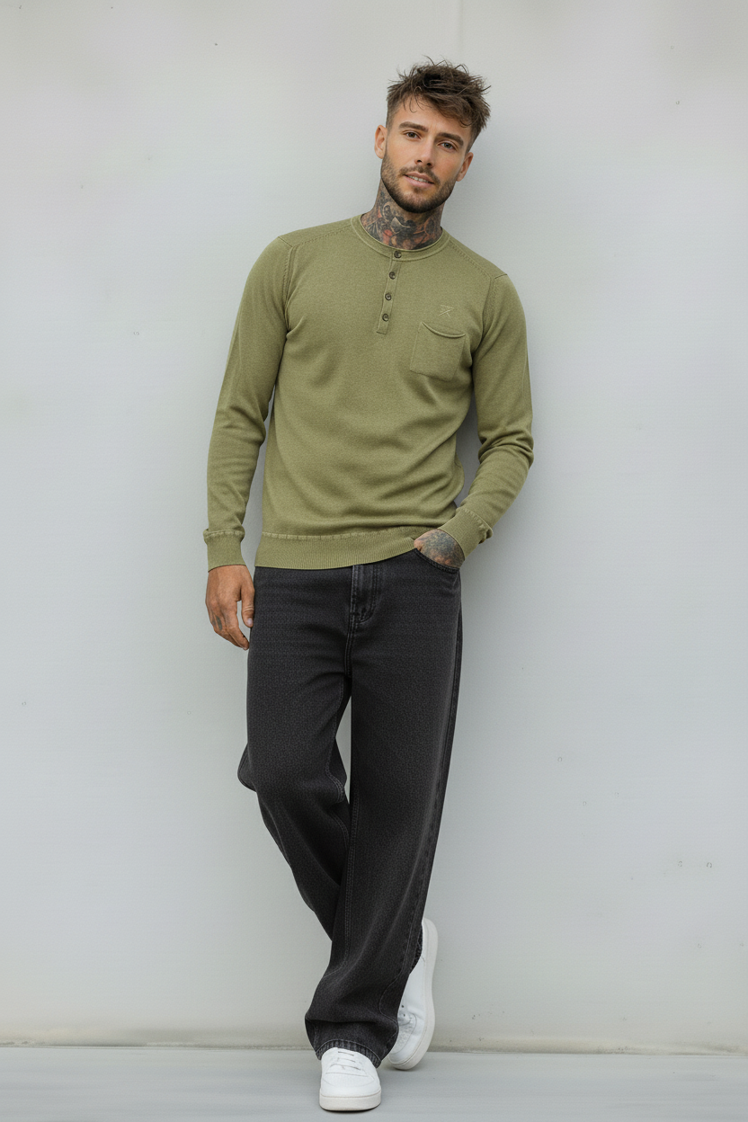 SERAFINO BOTTONI CON TASCHINO MAGLIA - BERNA - *ART. 230111200 - COL. VERDE OLIVA