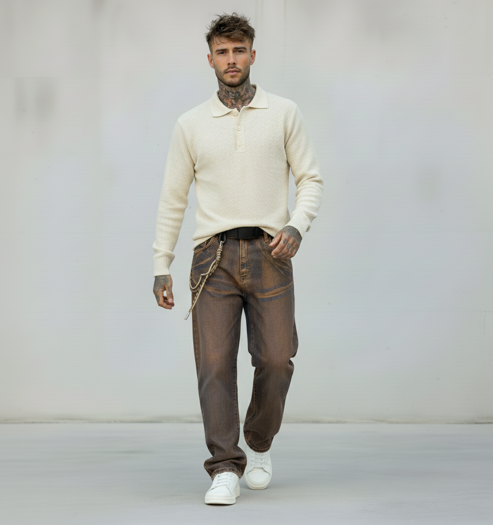 JEANS CARROT LAMINA RAME - BERNA - ART. 24606030 - COL. DENIM