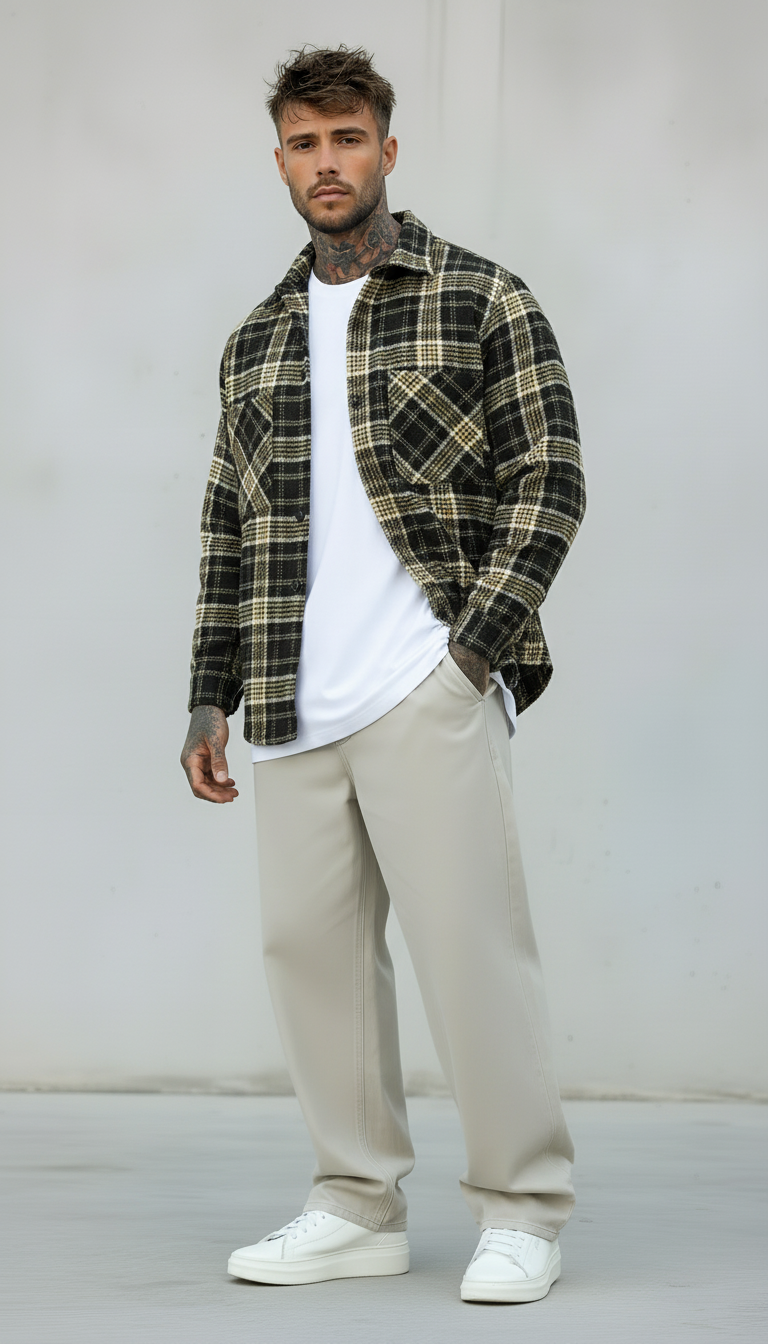 CAMICIA QUADRI IN FLANELLA - NEW JOB BRAND - ART. QD177 - COL. NERO