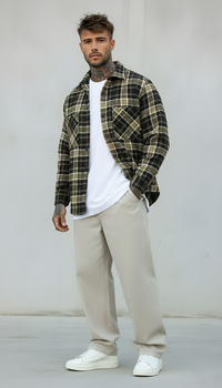 CAMICIA QUADRI IN FLANELLA - NEW JOB BRAND - ART. QD177 - COL. NERO