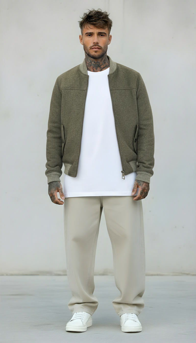 GIUBBINO BOMBER IN PANNO CON FODERA TEDDY - BERNA - ART. 25209430 - COL. GRIGIO SCURO