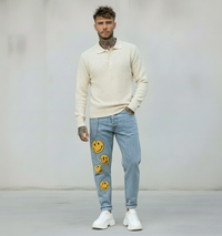 JEANS - HAMEN - DIPINTO A MANO -  ART. SMILE 10