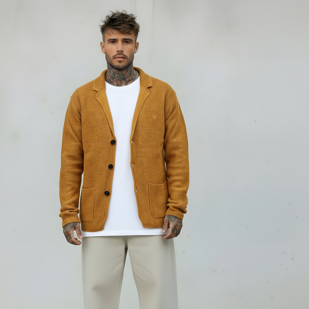 CARDIGAN BLAZER HEAVY GAUGE - BERNA-  *ART. 23303237 - COL. CAMMELLO