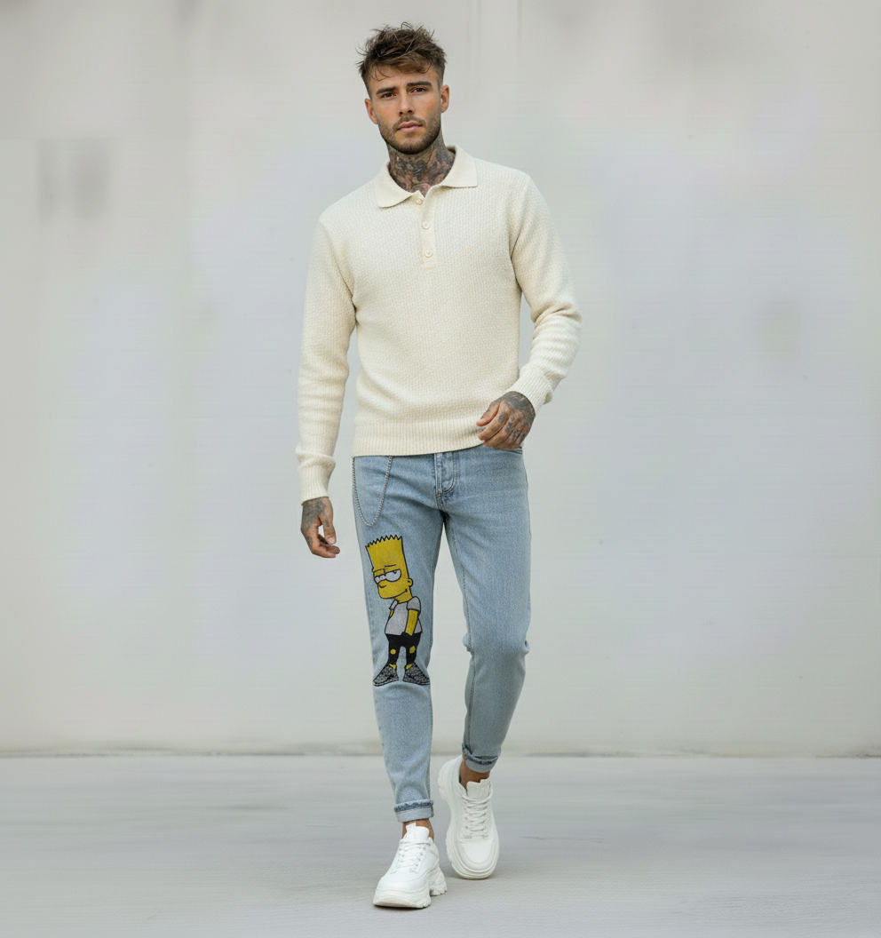 JEANS - HAMEN - DIPINTO A MANO -  ART. BART II