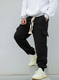 PANTALONE DI TUTA CARGO TASCONE - HAMEN - ART. TIZIANO - COL. NERO