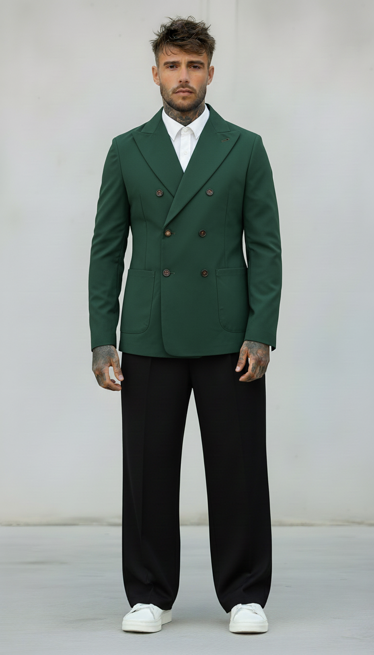 GIACCA DOPPIO PETTO - BERNA - *ART. 23318388 - COL. VERDE BOTTIGLIA