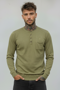 SERAFINO BOTTONI CON TASCHINO MAGLIA - BERNA - *ART. 230111200 - COL. VERDE OLIVA