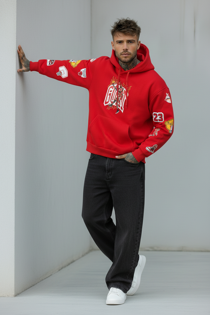 FELPA CON CAPPUCCIO JORDAN 23   - B.U. - ART. W25 / H 55