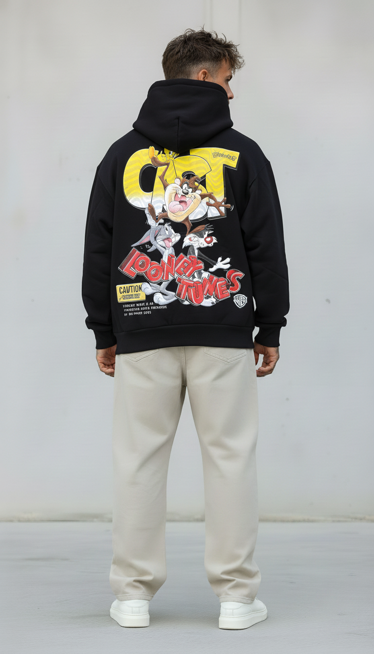 FELPA CON CAPPUCCIO LOONEY TUNES   - B.U. - ART. W 25 / H 49