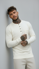 SERAFINO BOTTONI CON TASCHINO MAGLIA - BERNA - *ART. 230111173 - COL. ECRU