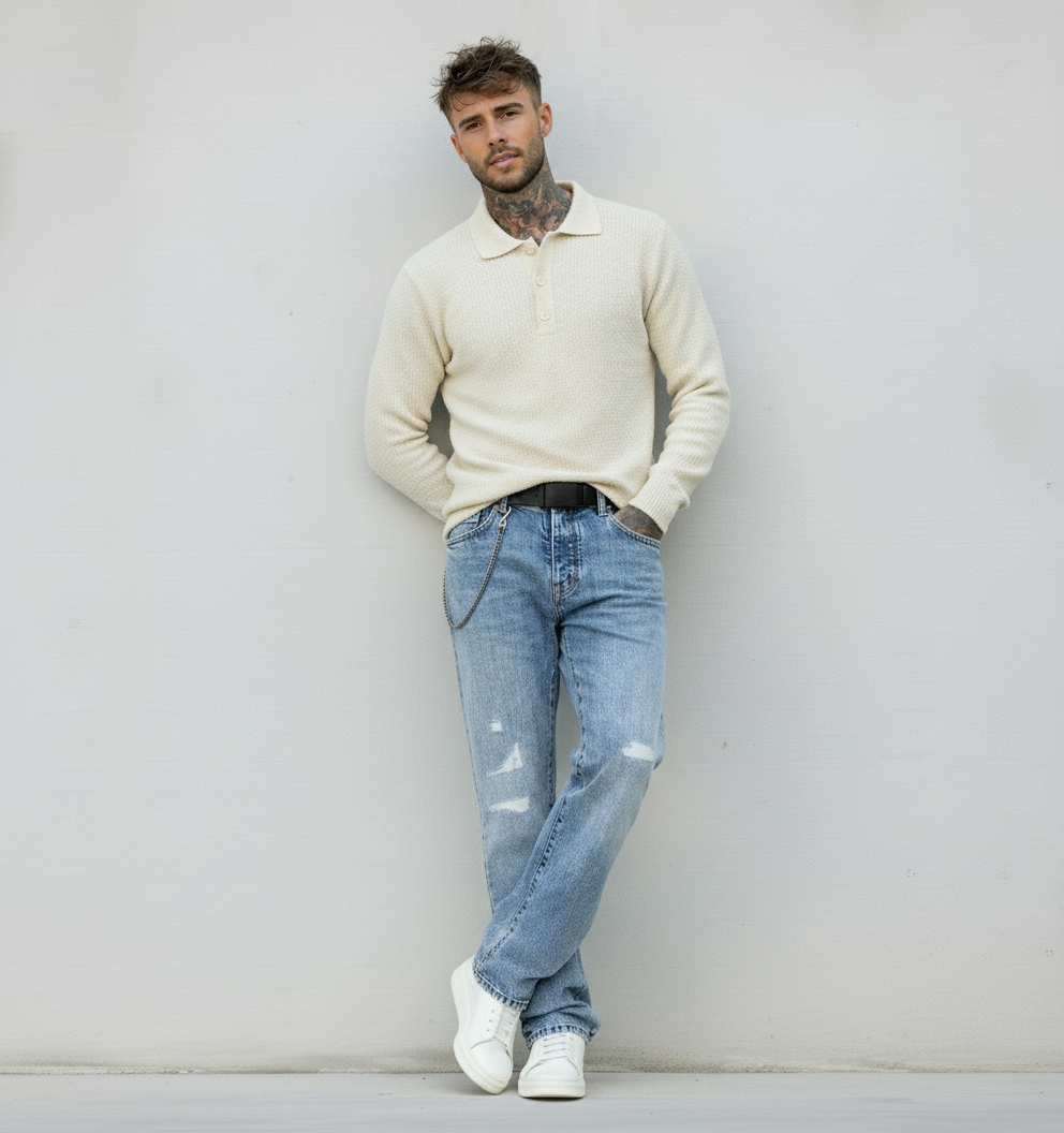 JEANS LAV. STONE CON ROTTURE - BERNA - *ART. 23322730 - COL. DENIM