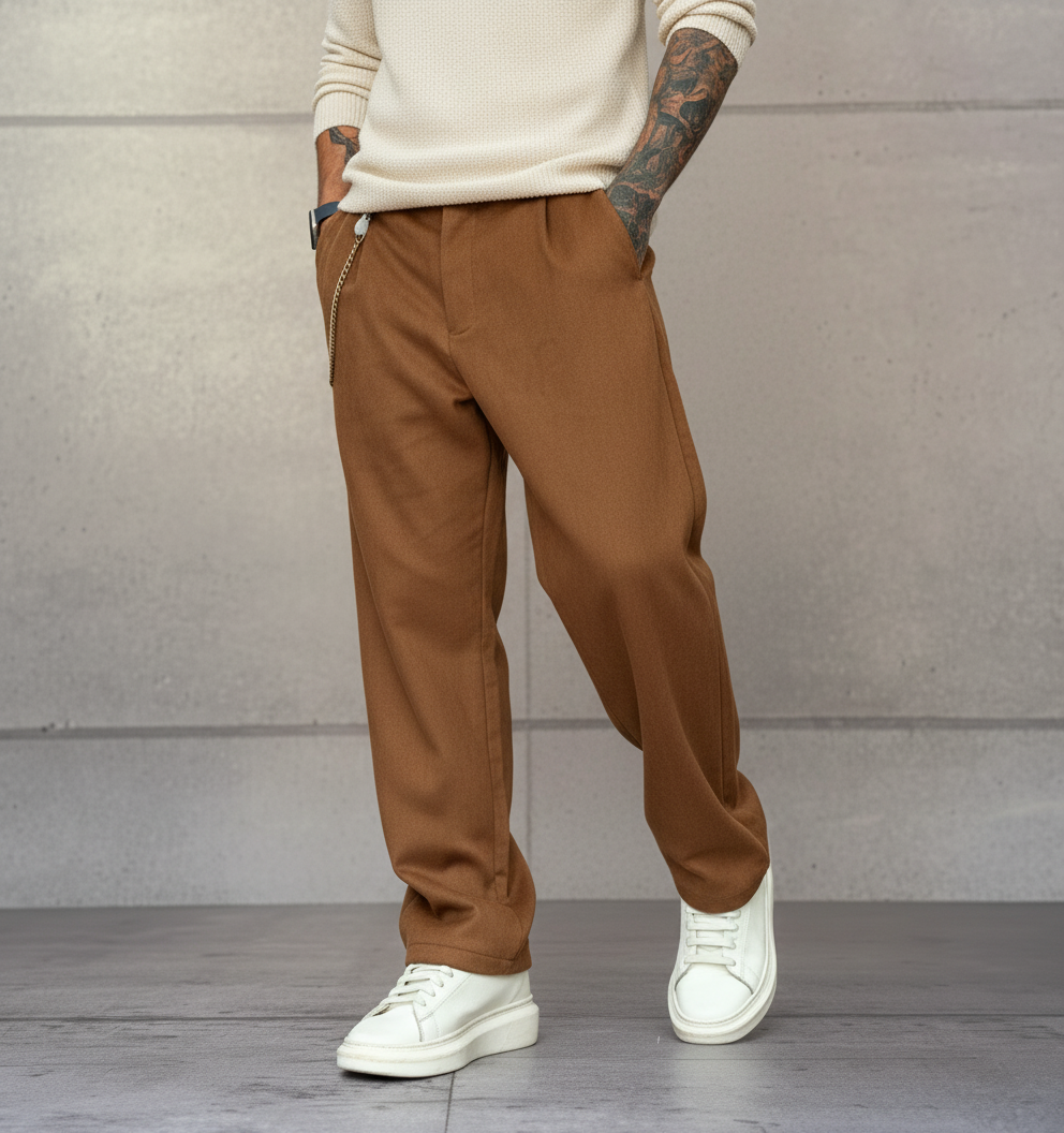 PANTALONE EFFETTO SCAMOSCIATO - BERNA - ART. 252120677 - COL. RENNA